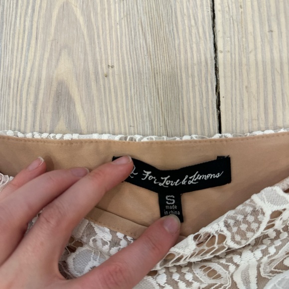 For Love & Lemons Guava lace skirt in white and nude - Picture 3 of 6